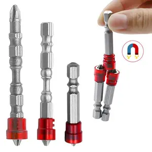 Magnetic Screwdriver Bits 1/4 Inch Hex Shank Drywall Electric Screwdriver Cross-head PH2 Magnetic Screwdriver Woodworking Tools