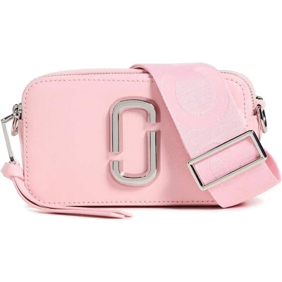 Marc Jacobs The Solid Snapshot Crossbody Bag - Ribbon Pink 2S4HCR073H02-669, Crossbody Bags For Women, Double Zipper