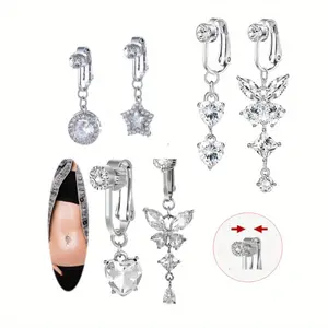 6PCS belly button clips, suitable for Halloween, back to school season, beach wear, Piercing Kits