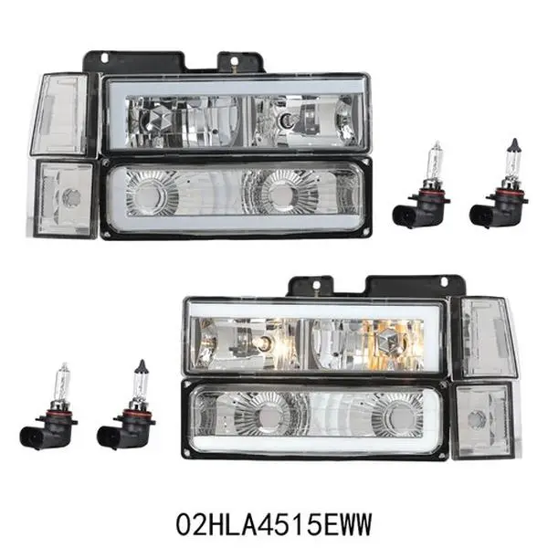 G-PLUS Headlights for 1994-1998 GMC C10 C/K Sierra Headlights Headlamps with Bumper Corner Lights