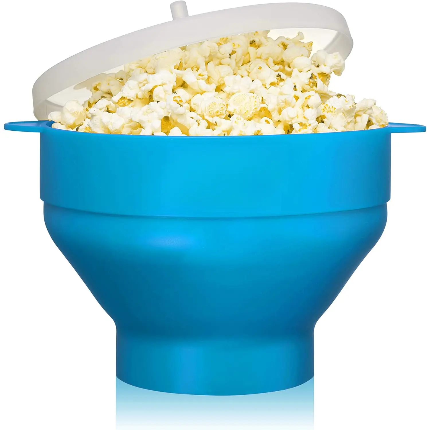 Collapsible Microwave Popcorn Maker Machine, Dishwasher Safe Kitchen Bowl - Turquoise