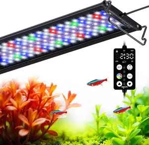 SEAOURA Aquarium Plant Light 24/7 Programmable Power-Off Memory 7-Row LED 18-24in Full Spectrum Fish Tank Lights 20 Brightness Dimmable Day & Night Cycle Adjustable Bracket IP68 Waterproof Full Spectrum for Aquarium Plant Growth freshwater aquarium light