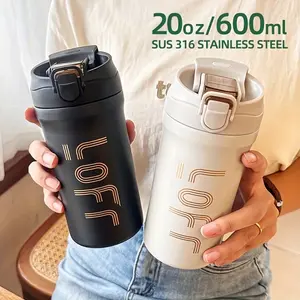 Insulated Stainless Steel Travel Mug, Flasks, Large Capacity, Souvenir Gift, Coffee Cup, Suitable for Iced and Hot Drinks, Cream