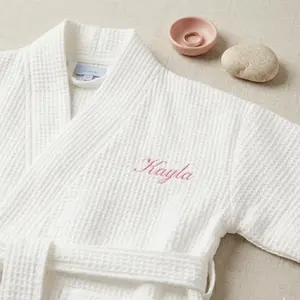 Personalized Waffle Robe Bride Getting Ready Robe Monogram Kimono Robe Bridesmaid Gift Bachelorette Robe Bridal Shower Gift