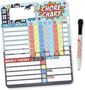 Chore Charts | Home Organization Dry Erase Doodle Typography Calendar Weekly Planner