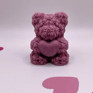 No Money Inside Rose Teddy Bear Soy-Blend Wax Melt - Highly Fragranced & Durable, Variety of Scents - Non-Toxic & Smokeless Aroma