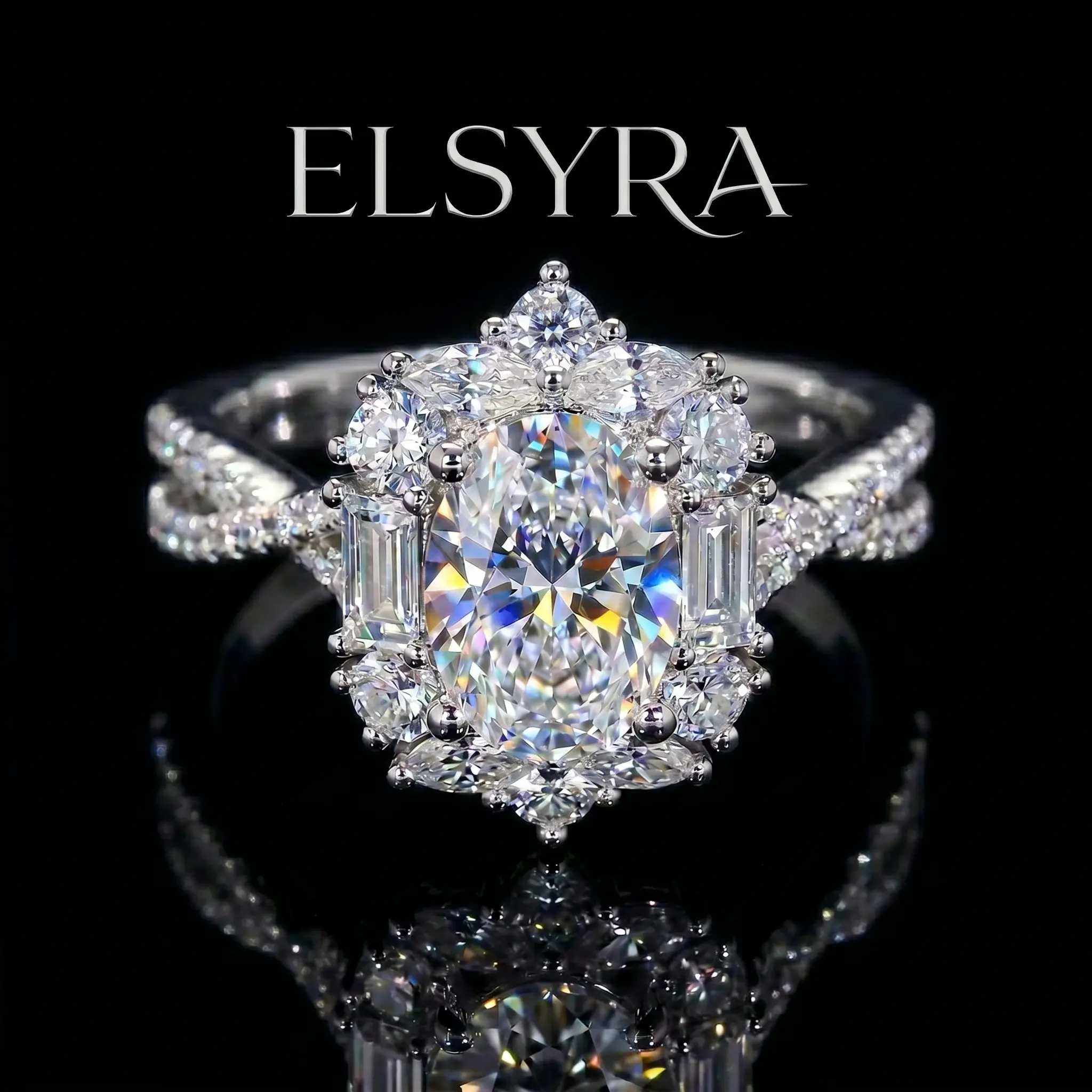 S925 Sterling Silver engagement ring with Oval sharped for Women & Girls, Elegant Oval Shaped 5A Cubic Zirconia, Promise ring for Women & Girls, Trendy All-match & Exquisite Clean Girl Jewelry for Birthday Gift, Wedding Engagement daily wear
