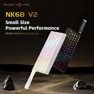AJAZZ NK68 V2 Mechanica Keyboard 65-key Layout Plug and Play Wired Connection Multi-system Compatibility Windows iOS Ribbon Design Small Size Powerful Performance