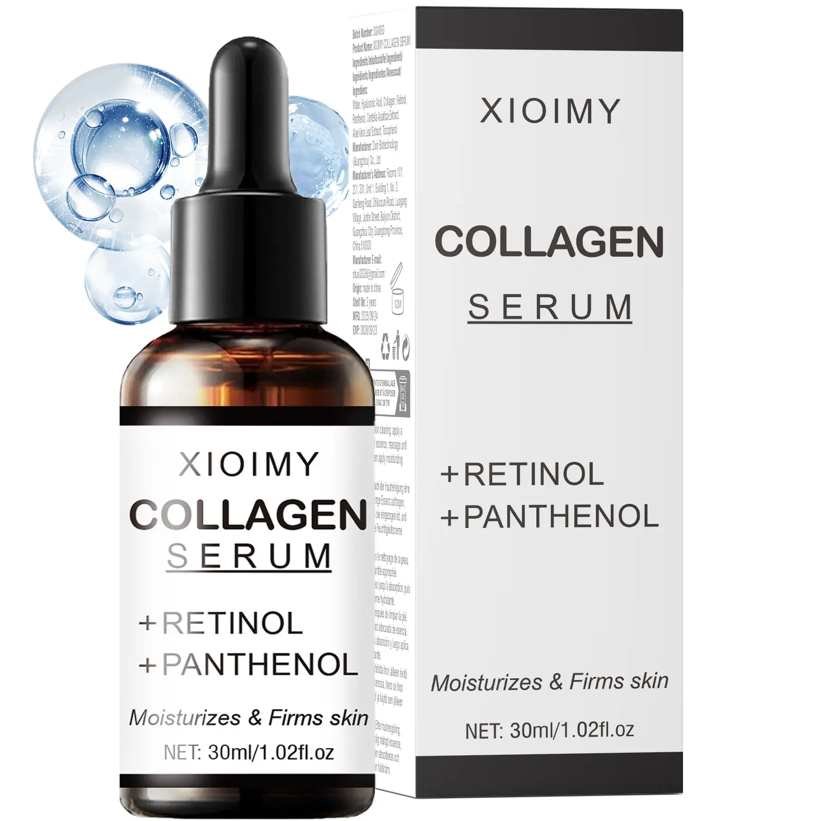 30ML Collagen Facial Serum with Retinol and Panthenol, Smooths Skin, Hydrating, Moisturizing, Suitable for All Skin Types, Single Item