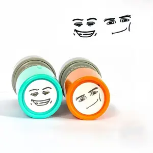 Cute Fun Expression Stamps Set, 2 Pieces, Ideal for Office Supplies, Labels, Instructions Seals, Christmas Gift, Holiday Present