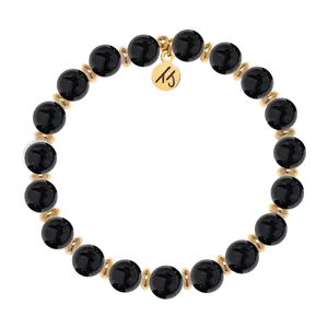 Gold Empowered Elegance Collection- Onyx Gemstone Bracelet