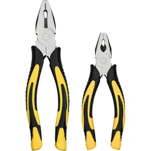 Pliers 6 Inch & 8 Inch Pliers with Wire Cutter， Heavy Duty Chrome Vanadium Steel Construction Professional Handle