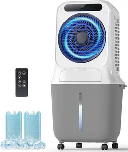 Portable Evaporative Swamp Cooler - Portable Air Conditioner with 3 Modes & 3 Speeds, 6.6 Gallon Cold Air Cooler, Cooling Fans that Blow Cold Air for Home, Office, 2 Ice Packs