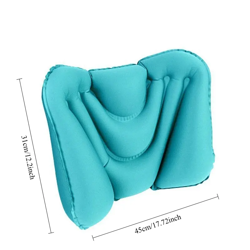 Portable Inflatable Lumbar Support Pillow - Ergonomic Air Cushion with Hand Pump, No Electricity Needed, Hand Wash Only, All-Season Comfort for Long Sitting & Office Use