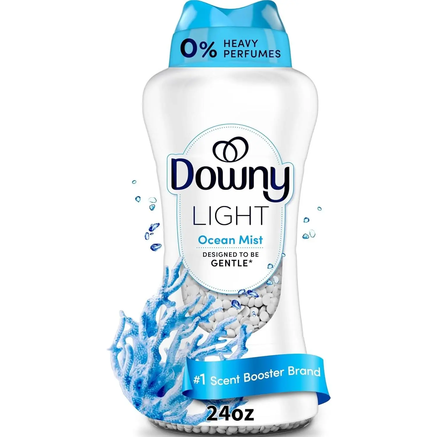Downy Light Laundry Scent Booster Beads, Ocean Mist Scent, 24 OZ, In-Wash Fabric Beads Designed To Be Gentle With A Light Boost Of Scent, No Heavy Perfumes
