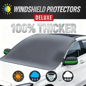 Windshield Protector - All-Season Cover for Automobiles - All-Weather Sunshade, Snow, Ice Car Cover & Reversible with Anti-Theft Panels,Ultra-thin design, takes up no space and is easy to stow away