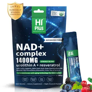 HiPlus NAD+ Complex 1400mg Supplement – Advanced Synergy Blend with Urolithin A, Resveratrol & Quercetin – Cellular Energy & Mitochondrial Support, Anti Aging & Longevity Formula, Boost Vitality, Promote Healthy Aging, Wellness & Immune Health 200g