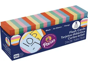 Pacon Assorted Colors Blank Flash Cards
