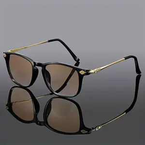 Vintage-Inspired Bifocal Reading Glasses for Men & Women - Dual Focus, Fashionable Square Frame with Spring Hinge, +1.0  +4.0 Magnification-G pink dichroic