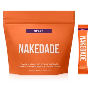 Nakedade Electrolytes Powder Packets - Grape flavor - 285mg Potassium for Sustained Hydration + Smart Carbs & Vitamins