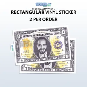 bukele bitcoin currency rectangular vinyl sticker