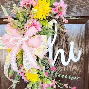 large 24" front door wreath, summer wreath,  year around wreath, home decor, door hanger, mothers day gift, spring wreath wall decor, indoor or out a outdoor large 24" front door wreath, summer wreath,  year around wreath, home decor, door hanger, mothers