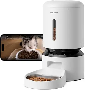 PETLIBRO Automatic Cat Feeder with Camera 1080P HD Video with Night Vision 5G WiFi Pet Feeder with 2 Way Audio Low Food and Blockage Sensor Motion and Sound Alerts for Cat and Dog Single Tray
