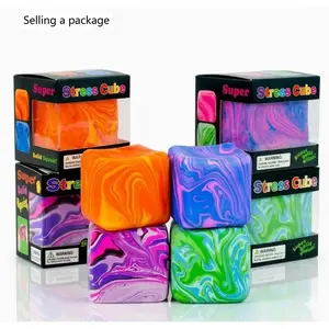 Stress Relief Squishy Cube Toy, Kids Sensory Fidget Ball, Soft Candy Block, Autism Gift, Classroom Prize, Office Desk Accessory, Decompression Squeeze
