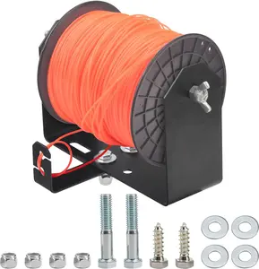 Heavy Duty Stainless Steel Weed Wacker Trimmer Line Holder W/Mounting Hardware, Adjustable Width (4.5"-8.6") Bracket, Supports 3 & 5 Pound Spools for Landscape Trailer Organization Accessories, Black