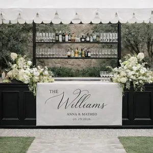 Personalized Last Name Table Runner, Custom Linen Wedding Banner, Elegant Reception Decor, Wedding sign, Wedding decor