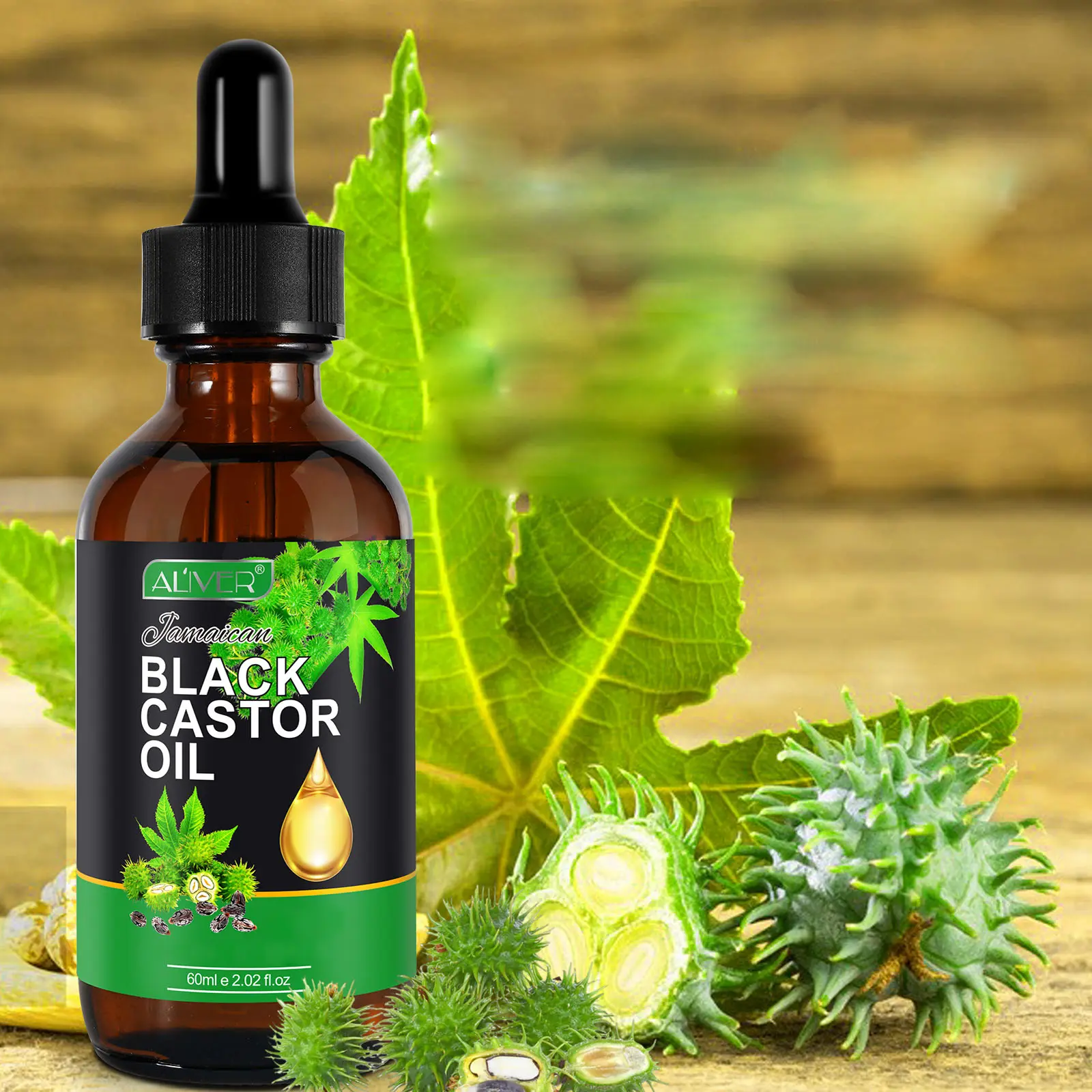 ALIVER Pure Organic Jamaican Black Castor Oil - Cold-Pressed Pure Oils for Hair Growth, Strength & Eyebrows - Smooth Self Care Products for Skin & Muscle Soothing, Body Oils tiktokshopbacktoschool