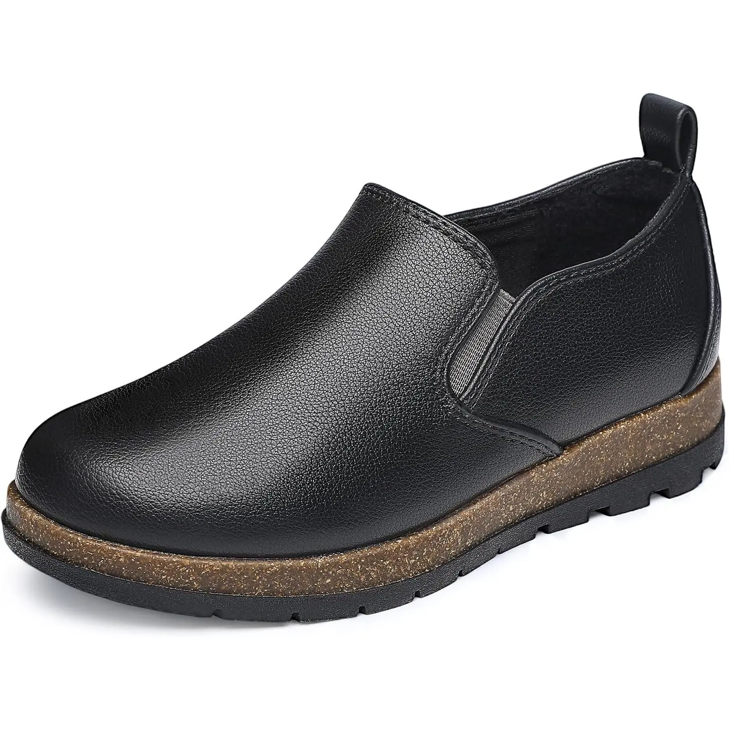Shoeslocker Boys' Slip-On Loafers - Casual Dress Footwear, Cork Footbed, Non-Slip Rubber Sole for Little/Big Kids