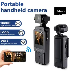 1080P Pocket Portable Camera, Mini Body Camcorder with 270° Rotation & Stabilization, 64GB Included, for Vlogging, Outdoor Sport, Bike Travel, Action Video & Audio Recorder