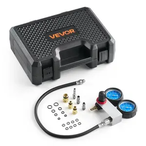 VEVOR Engine Cylinder Compression Tester Kit, Pressure Gauge Range of 0-100 PSI, Automotive Leak Down Tester Kit with 4 Adapters Air Fittings, Pressure Check Leakage Rate Test on Cars, Motorcycles