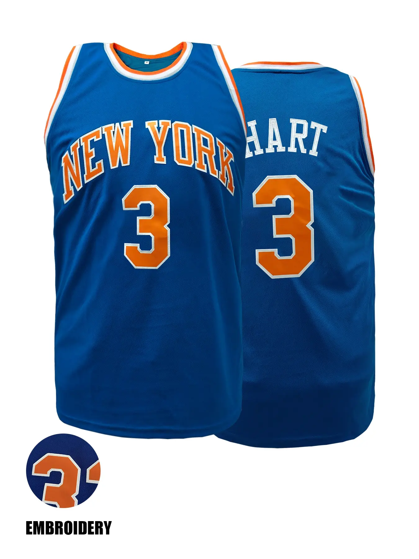 New York #3 Blue/White Men's Basketball Jersey, Exquisite Embroidered Jerseys, Embroidered Sportswear, Quick-Dry Unisex Basketball Shirt, Perfect for Training and Competition, Outdoor Sports Wear, Sportswear Clothing