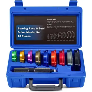 Bearing Race and Seal Driver Set 10pc Bearing Press Kit with 9 Bearing Adapters Seal Driver for Bearing Installation