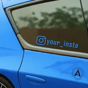 2x Personalized Instagram Sticker Vinyl Decal Customizable IG Username JDM Design for Car Windows Vehicle Exterior Decoration Waterproof Oracal Vinyl 1.5" x 9"