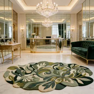 1 pcs, Bohemian style living room rug, Boho Washable Rug, Irregular modern style rug, Floral pattern rug, washable and Machine Washable Rugs, non-slip floor mat, soft plush rug, suitable for bedside mat, living room, bedroom, perfect gift for friends.