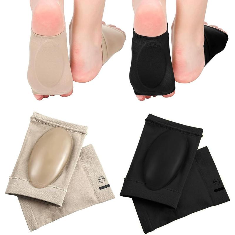 XINIFOOT 2-Pair Soft Polyester Fabric Arch Support Sleeves - Ergonomic, Gel-Padded, Easy to Clean, Soothing Leg & Foot Supports for Adults, Shoe-Compatible, Flat Foot, Plantar Fasciitis, Heel Spur Relief Products