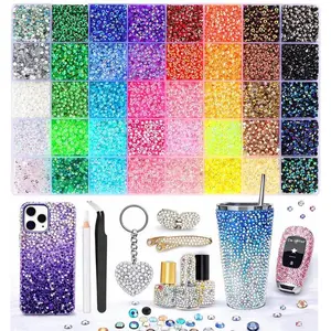 DIY Jelly Rhinestone Bedazzling Kit, All-in-One Starter Set, SS12 3mm Flatback Resin Gems for DIY Crafts, Nail Art Supplies, Shoes, Cups, Phone Cases & Jewelry, Complete Bedazzled Tools Included, Gift for Girls Bedazzler Colorful Diamond