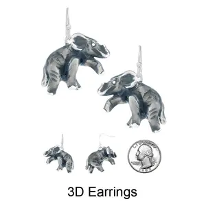 LUCKY THEME 3D EPOXY EARRING - ELEPHANT