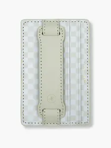 Light Beige Checkered Hoop Wallet - MagSafe (RFID)
