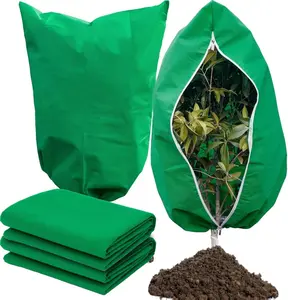 4 PCS Plant Covers Freeze Protection, 2.8 oz 47.2″Hx31.5″W Reusable Winter Plant Covers for Outdoor Garden with Zipper Drawstring, Frost Blankets Shrubs Cover for Frost Cold Pest Protection