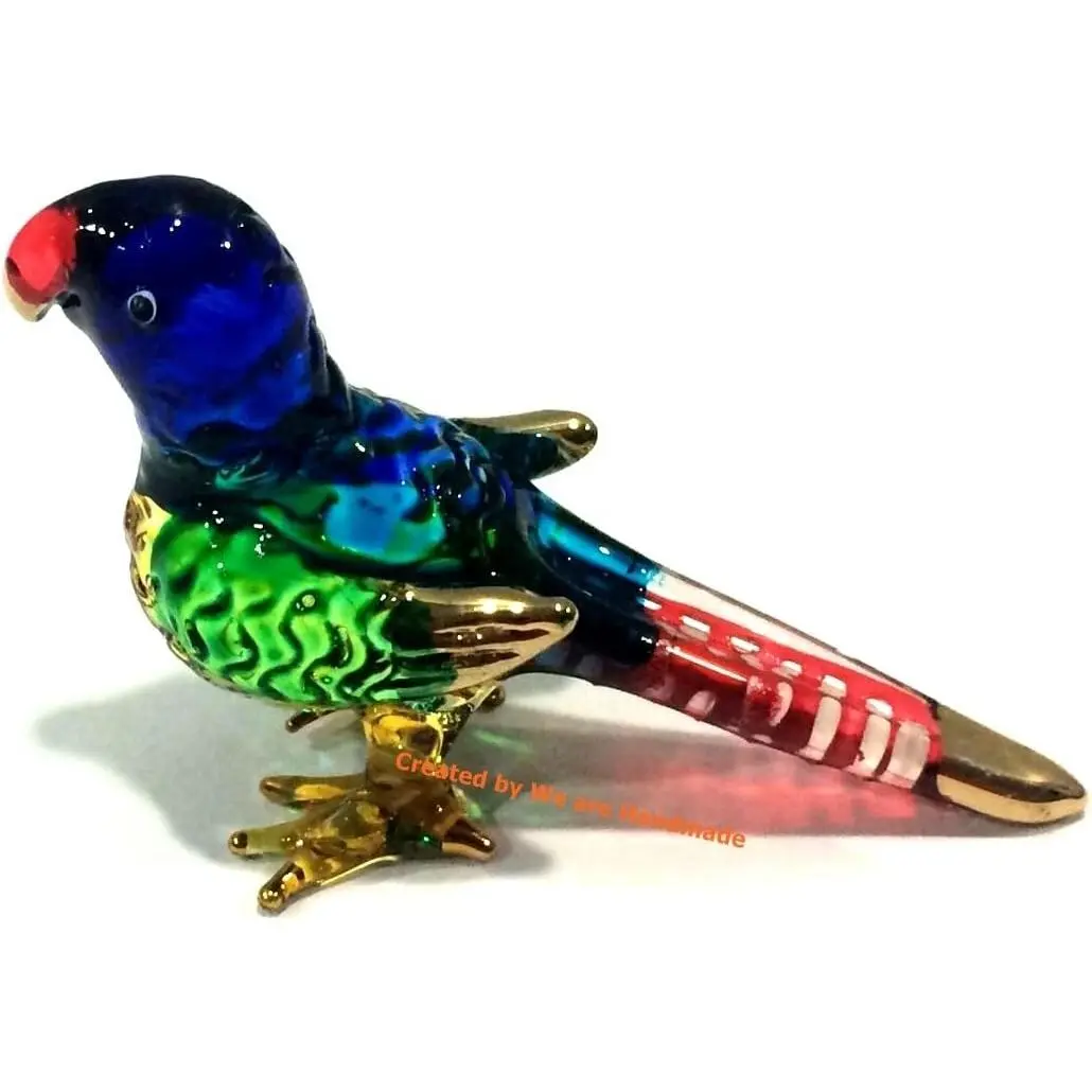 2" Blue Mini Parrot Bird Fantasy Statue - Cute Collectibles, Cute Animal Home Decor, Fragile Fairy Garden Decor, Ages 15+ Home Supplies Figurine