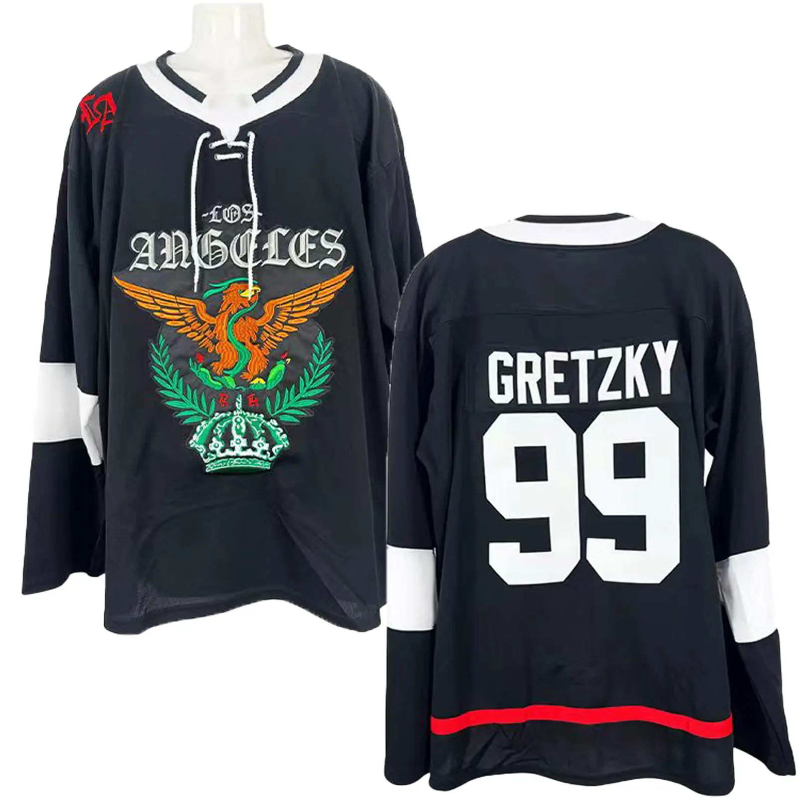 Men's #99 Gretzky Ice Hockey Jersey, Black Embroidered Team Canada Cup Labatt Edition, Breathable Athletic Top, 2026 Collection, Sports Jersey, Apparel Jersey