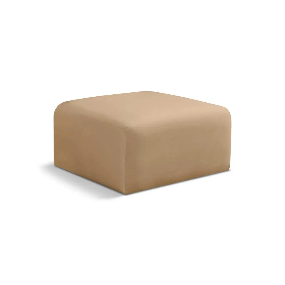 Arc Camel Velvet Ottoman