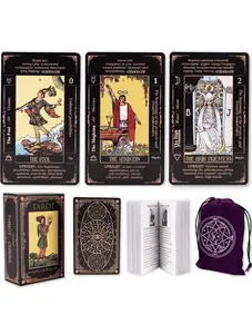 Tarot Cards for Beginners with Meanings on Them, Durable Tarot Cards with Guide Book for Beginners tarot card