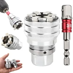 Universal Socket Wrench Tool, Adjustable 7-19mm Socket Adapter for 3/8" Drive Ratchet and Power Drill