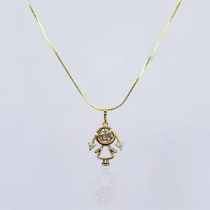 Fine chain plated in 14k Gold. with children's charm and bracelet with charm