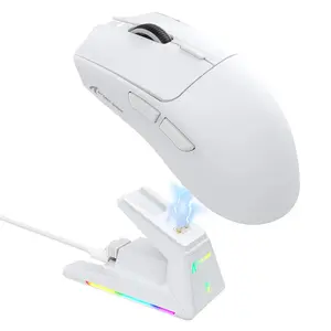 ATTACK SHARK Wireless Gaming Mouse with RGB Charging Base Lighting, Rechargeable Gaming Mouse with 5 Programmable Buttons, Computer Mouse for Gaming, Office, Home
